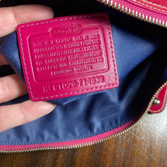 COACH LAURA signature patent top Pink and Blue Women's SHOULDERBAG tote - Picture 6 of 9